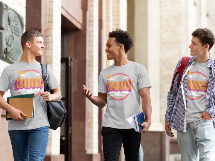 custom-school-t-shirts-mockup-of-three-high-school-friends-wearing-t-shirts-34420-r-el2